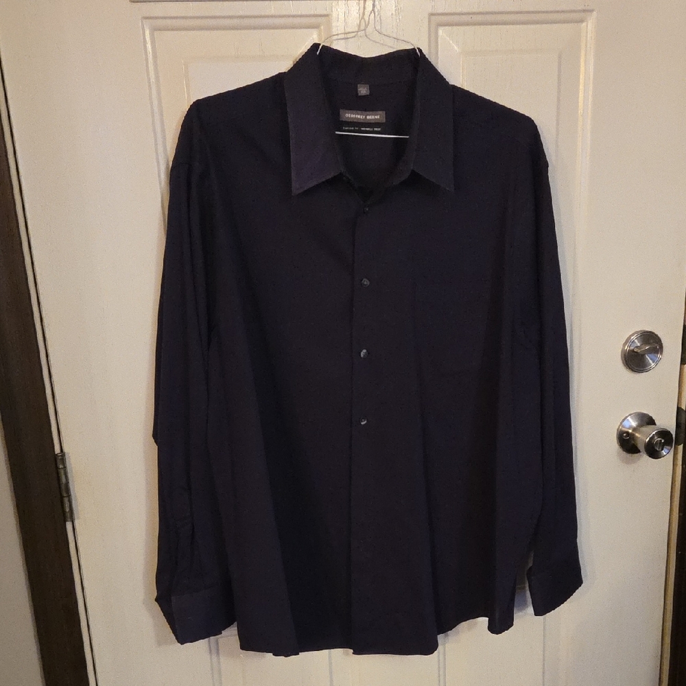 Geoffrey Beene Dark Purple Dress Shirt Size 18 1/2